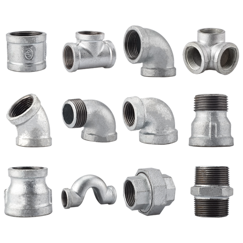 鍍鋅瑪鋼管件鋼管水管水暖配件大全4分6分彎頭消防管三通接頭